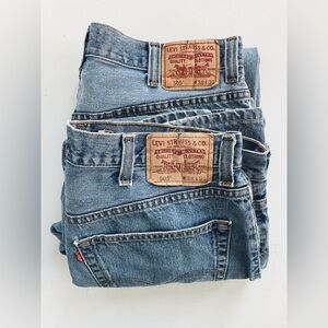 2 Pair Lot Bundle Men’s Levi Strauss 505 Denim Blue Jeans 38x30 Regular Fit